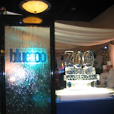 A water wall and ice sculpture was part of the Todd English's Bluezoo station at the Orlando Taste of the Nation benefit.