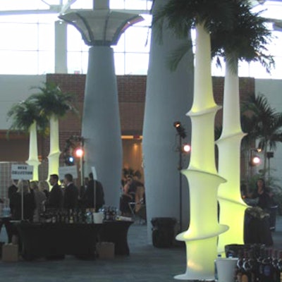 ConceptBAIT created 22-foot-tall palm trees out of spandex tubes that were topped with real palm fronds.