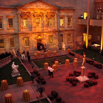 The facade of the Bank of the United States in the Metropolitan Museum of Art’s American Wing was a fitting backdrop for remarks made during Business Week’s 75th anniversary party. (Photo courtesy of 19d Design and Production)