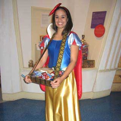Actors dressed as storybook characters like Snow White handed out candy at the gala.