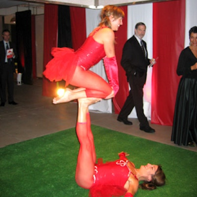 Acrobats from Empire Entertainment performed for guests.