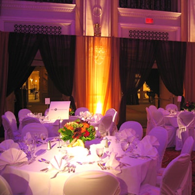 Pin-spot lighting provided a dramatic effect on the tables.