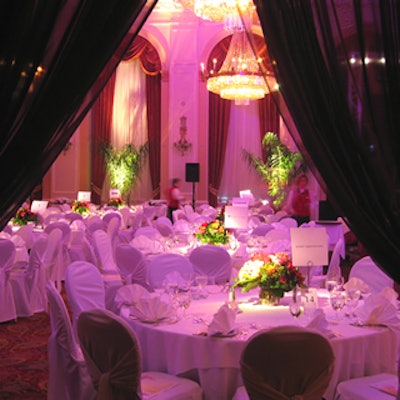 Pulled draping created the feel of an Arabian tent.
