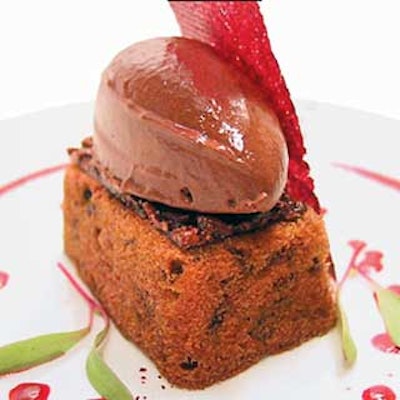 Desserts don’t have to be sweet: Beet cake with chocolate sorbet and beet caramel is one of pastry chef Sam Mason’s savory creations at WD-50.