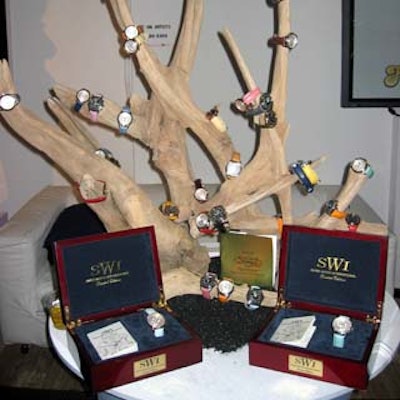 Swiss Watch International wrapped its watches around actual tree branches for a unique display of luxury timepieces for men and women.