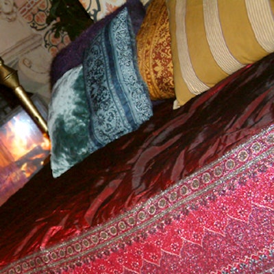 Club owners Steve Adelman and John Lyons set up Moroccan beds for lounging.