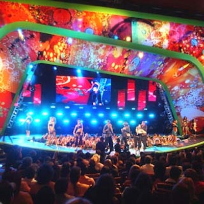 Vivid color and ever-changing images set the stage for a boisterous MTV Latin America Video Music Awards show. (Photo courtesy of MTV Latin America)