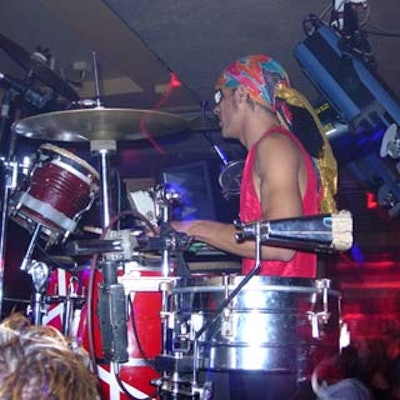 Live drumming by Mandy added some Latin flavor to the after-party.