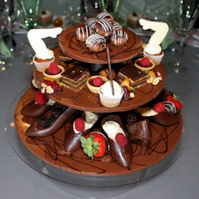 Abigail Kirsch's whimsical dessert trays featured shoe-shaped chocolates and white chocolate legs sticking out of mini carrot cupcakes. (Photo: Jeff Thomas/ImageCapture)