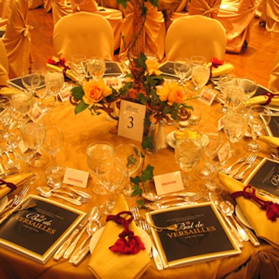 Table settings featured a regal flair.