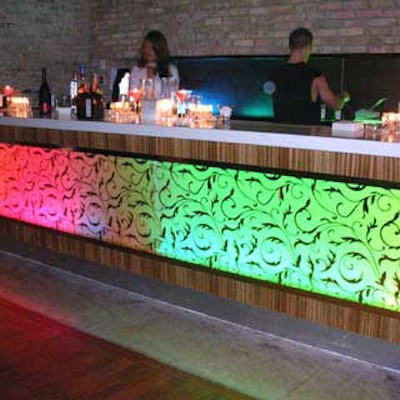 Mansion's bars were colorfully lit to enhance the festive, yet sophisticated vibe of the Vogue and Cointreau fashion show.