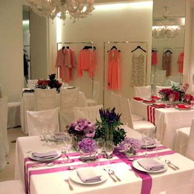 The lower level of Escada’s Fifth Avenue boutique was filled with tables for the private luncheon to unveil the new Eluna bag.