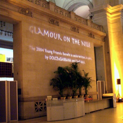The name of co-sponsor Dolce & Gabbana was featured prominently on a gobo-lit wall at the party entrance.