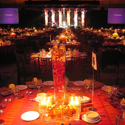 Floral creations in various styles and sizes adorned the dining room tables.