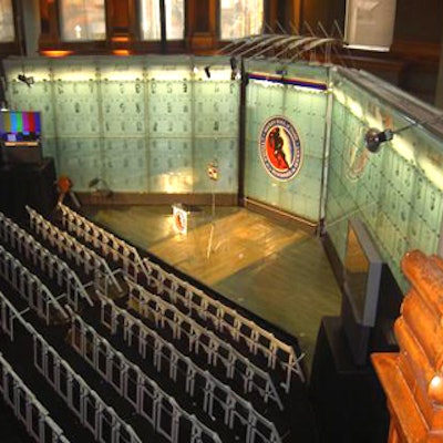 The induction ceremony at the Hockey Hall of Fame took place in front of the Wall of Fame.