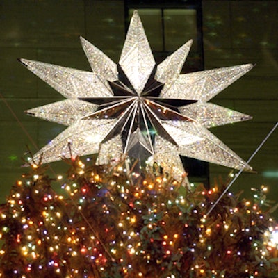 Topping this year’s tree was a star from Swarovski made with 25,000 crystals.