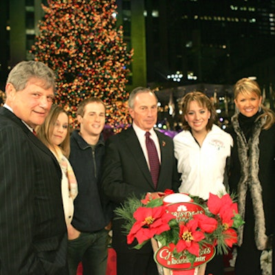 Attending the ceremony hosted by WNBC’s Nancy O’Dell (and Al Roker) were president and C.E.O. of Tishman Speyer Properties, Jerry Speyer; Olympic gold medalists Carly Patterson, Sarah Hughes, and Paul Hamm; and Mayor Bloomberg.