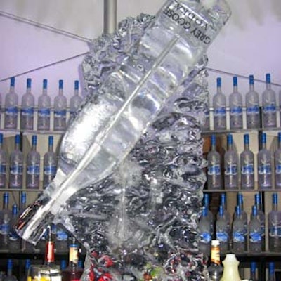 Barton G created the ice sculptures that topped all the bars at the Grey Goose Tastemakers event at Casa Casuarina in Miami.