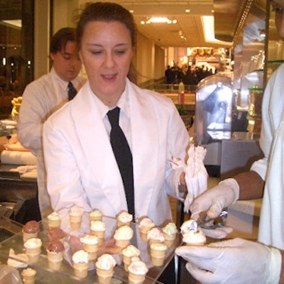 Mini ice cream cones were among the kid-friendly fare served at the event.