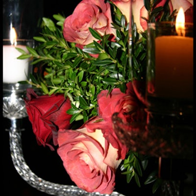 Roses adorned the table centerpieces.