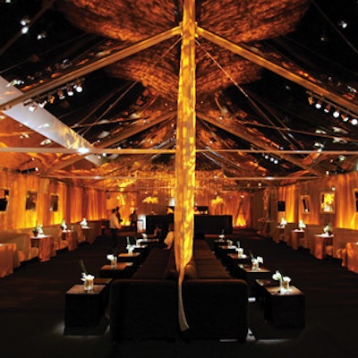 Following dinner, guests moved into an adjacent tent, where the look was much more sleek and modern.