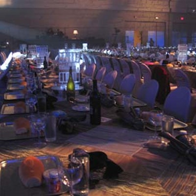 Guest sat at long tables during the dinner at the Gala Awards.