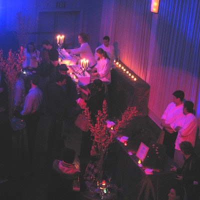 Partygoers lined up to get a taste of the tantalizing food provided by several caterers.