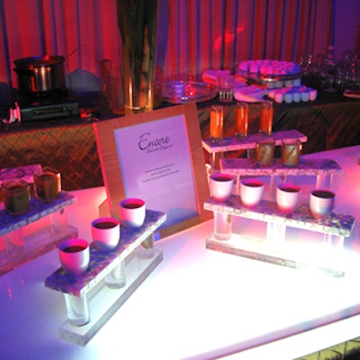 Encore Food with Elegance served up soup shooters in a variety of flavours.