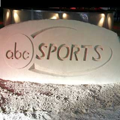 Upon entry, guests encountered a large sand sculpture adorned with the ABC Sports logo.