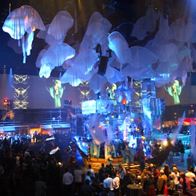For the launch of Cirque du Soleil’s new show Ka at the MGM Grand in Las Vegas, 5,000 turned out for an all-night party in the Grand Garden Arena.