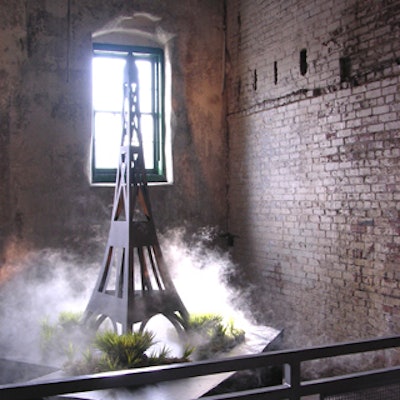 The LCBO's France Ooh La La! launch party at the Distillery Historic District included a smoldering Eiffel Tower display by Glori Orient.