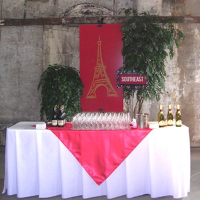 Simple decor with regional signage and the campaign logo at the sampling stations helped promote each of France's wine regions.