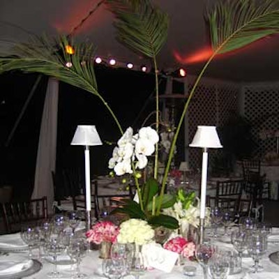 RBK Productions garnished the dining tables with a variety of flowers and silk lamps.