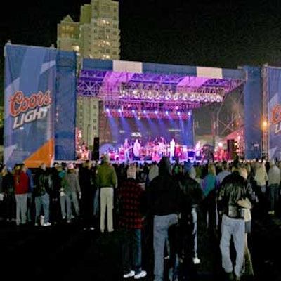 A spectacular stage with purple lighting featured performances for the Times-Union SuperFest.