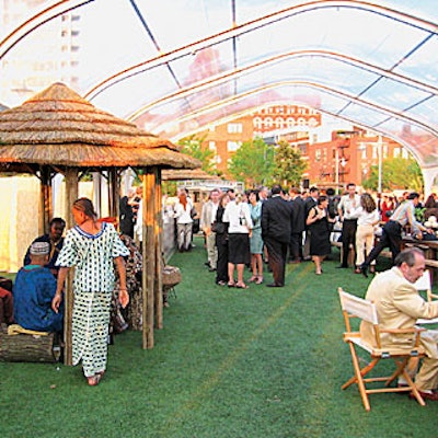 Travel & Leisure created an African safari-style tent camp inside a clear tent from P.J. McBride on Pier 46 at Hudson River Park for the mag's World's Best awards.