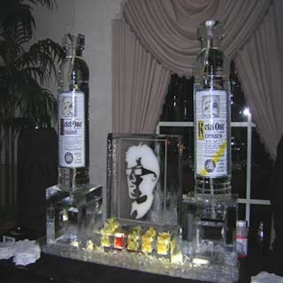Ketel One's oversize bottles made of ice were a focal point at the Sarasota Film Festival's Night of 1,000 Stars kickoff reception.