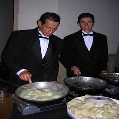 The waitstaff at Michael's on East served ravioli to guests at Night of 1,000 Stars.