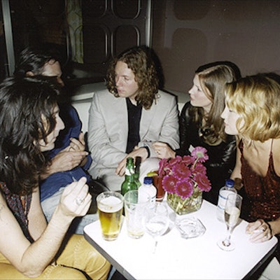 Kate Hudson (right), one of the stars of Almost Famous, socialized at Centro-Fly amidst the decor by Silver Birches.