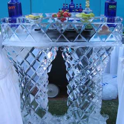 The Boston Culinary Group made a bar out of ice, which bartenders stocked with fresh fruit to garnish martinis.