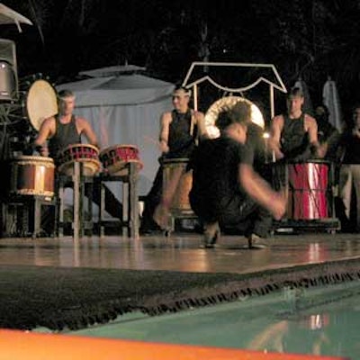 Fushu Daiko, a group of taiko drummers, performed at the Navan after-party at the Sagamore Hotel.