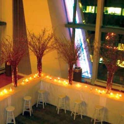 At the Municipal Art Society’s Urbanists benefit, Kevin Calica Presentation created an L-shaped table configuration with stools that allowed guests to mingle and check out the views from the LVMH Building's Magic Room.