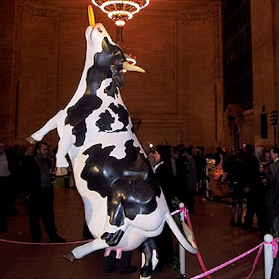 Vanderbilt Hall at Grand Central Terminal was the site of a cocktail reception before the auction of the CowParade cows.