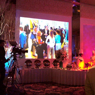 A videographer captured highlights of the crowd, and projected them on large screens on one wall.