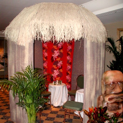 Full Nelson created Tahiti-inspired props and thatched huts for the breakfast.