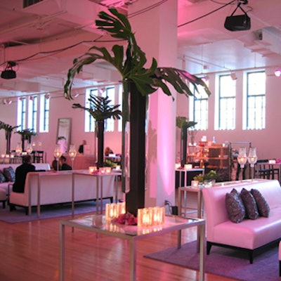 Pink lighting from Westbury National Show Systems set the tone for the Royal Ontario Museum's Hospitality Night.
