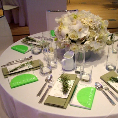 A sprig of rosemary sat at each guest's place setting.