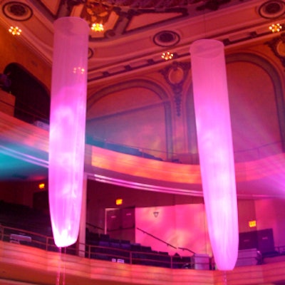 In the dining room chiffon columns strung through with strands of beads hung from the ceiling.