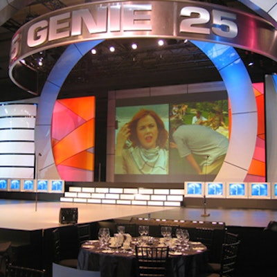 The 2005 Genie awards set, designed and installed by Performance Solutions/Set Solutions, celebrated the 25th anniversary of the Academy of Canadian Cinema & Television.