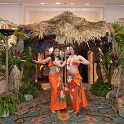 Greeters wearing Polynesian dress welcomed guests of the 73rd annual Prospectors and Developers Association of Canada wrap party at the Fairmont Royal York Hotel.