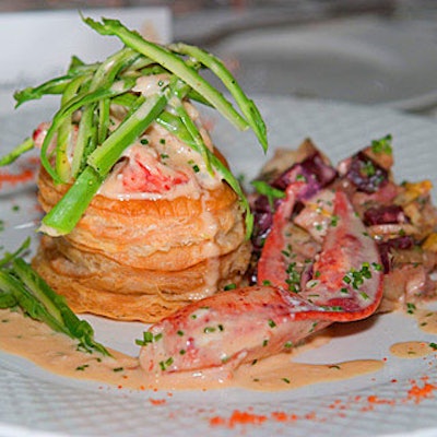 A highlight of Match Catering and Eventstyles’ menu was lobster Newburg in a puff pastry shell.